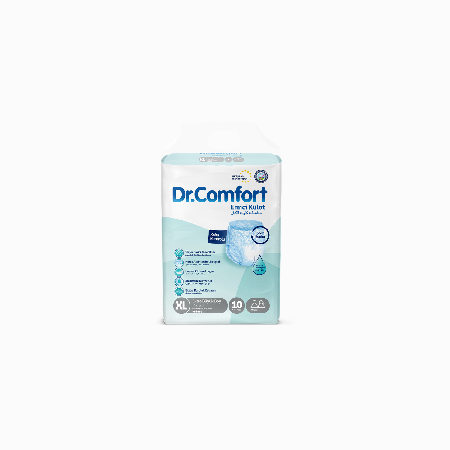 Dr.Comfort Yetişkin Emici Külot Ekstra Large 10'lu 1 paket 10 adet