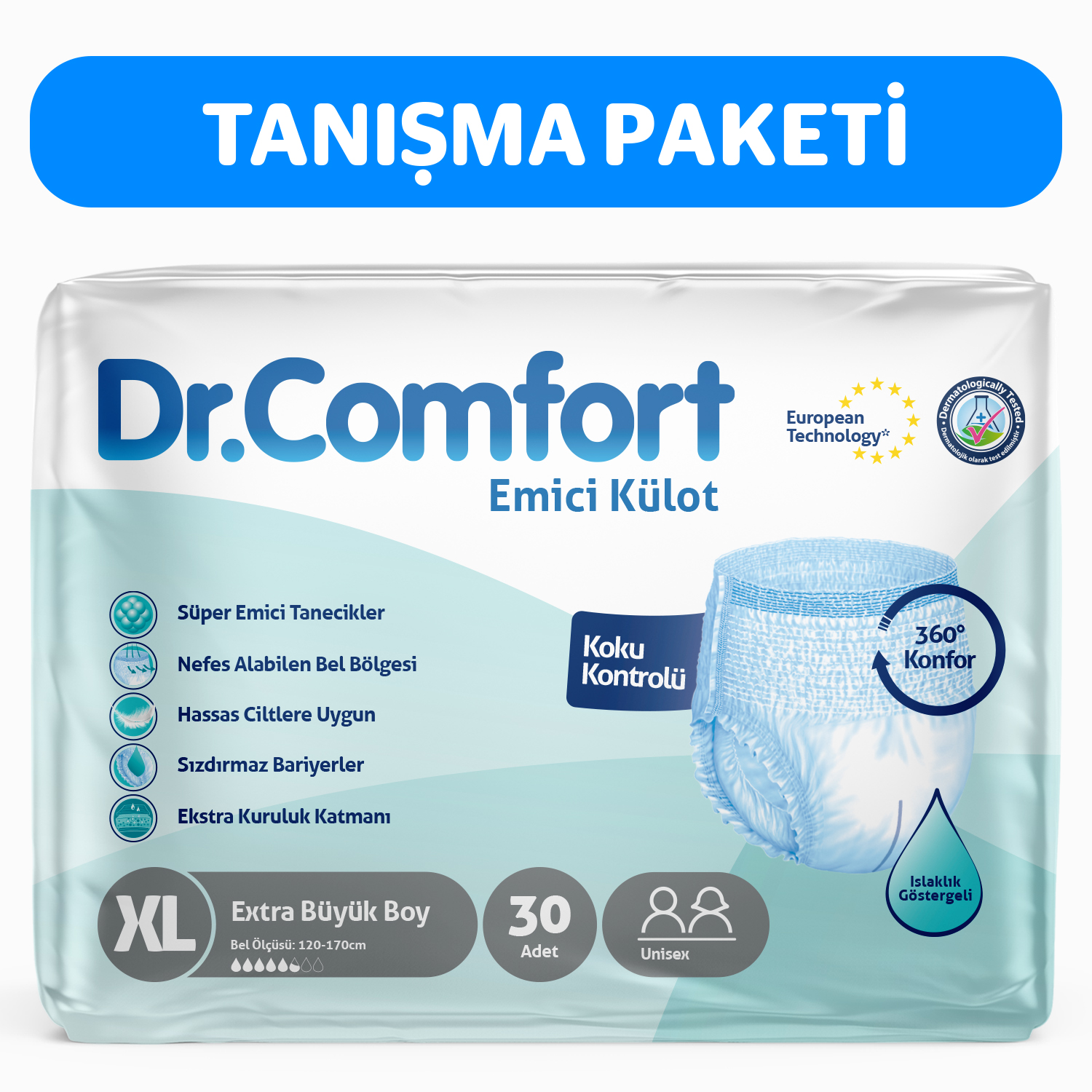 Dr.Comfort Yetişkin Emici Külot Extra Large 30'lu 1 paket 30 adet