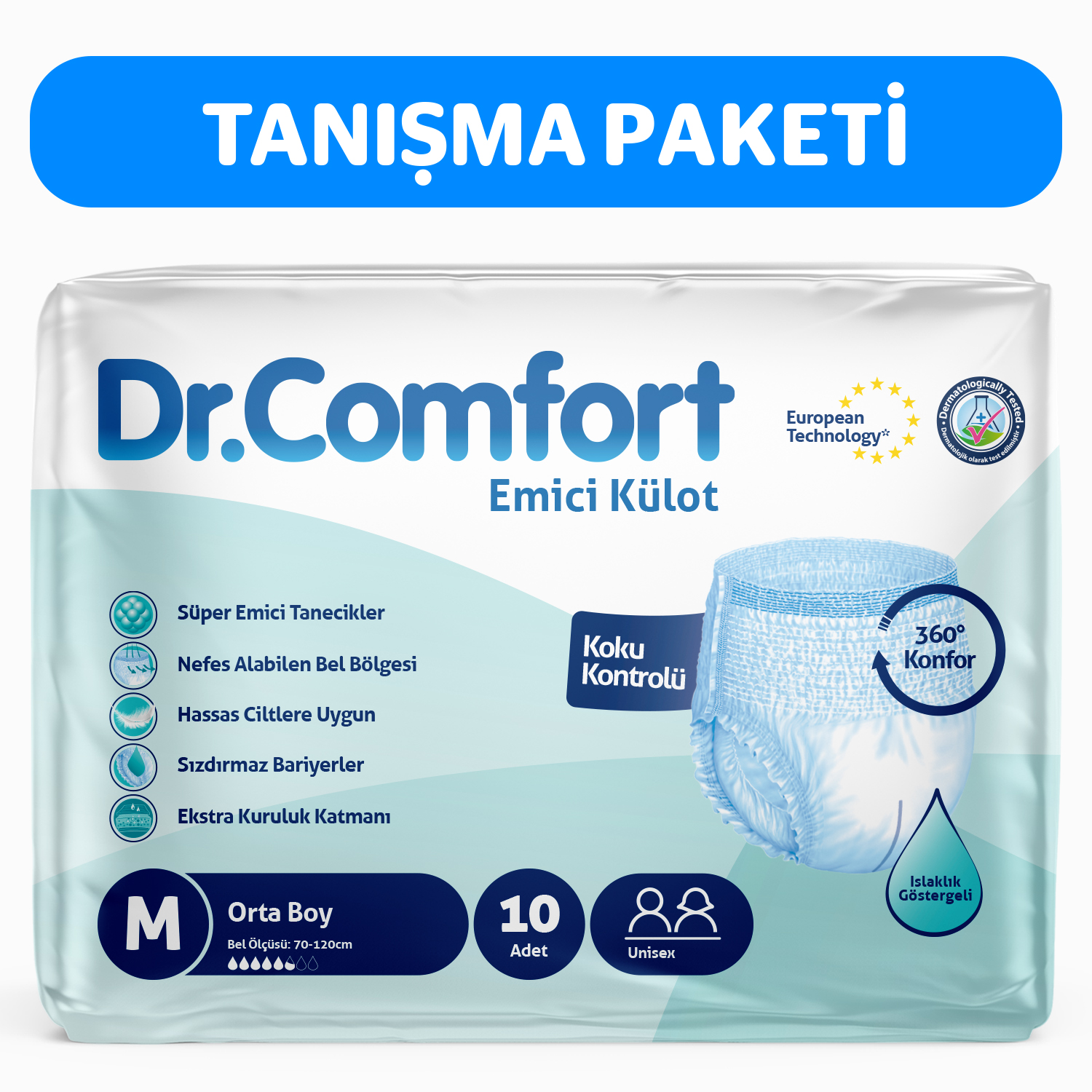 Dr.Comfort Yetişkin Emici Külot Medium 1 paket ( 10 adet)