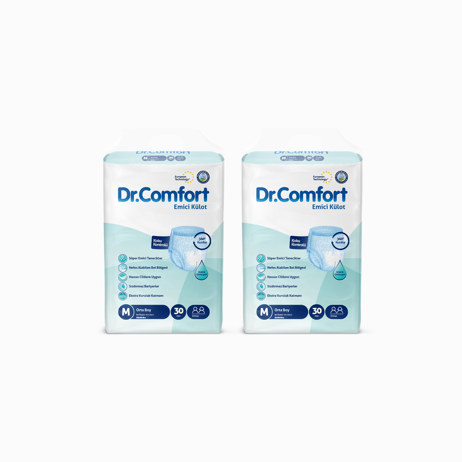 Dr.Comfort Yetişkin Emici Külot Medium 30'lu 2 paket 60 adet