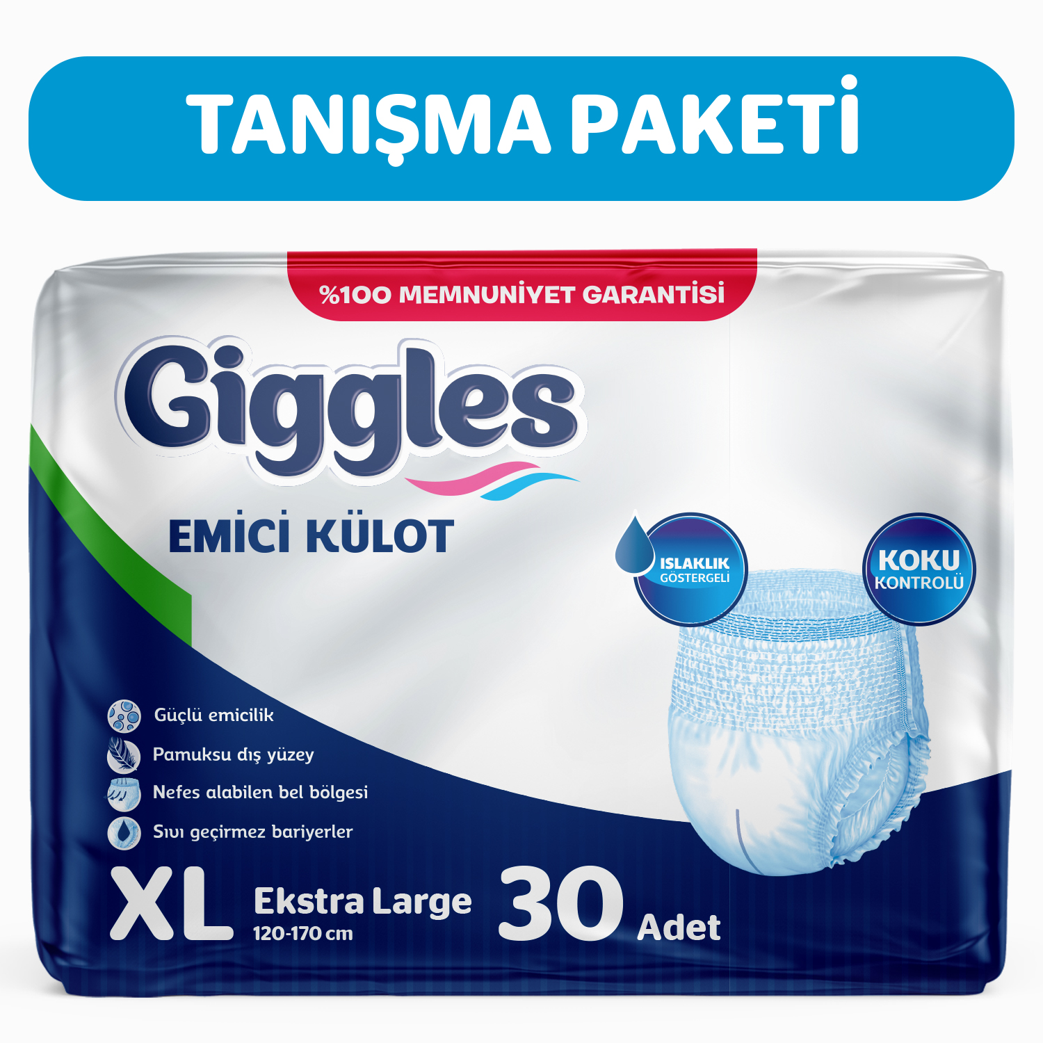 Giggles Yetişkin Emici Külot ExtraLarge 30'lu 1 Paket 30 Adet
