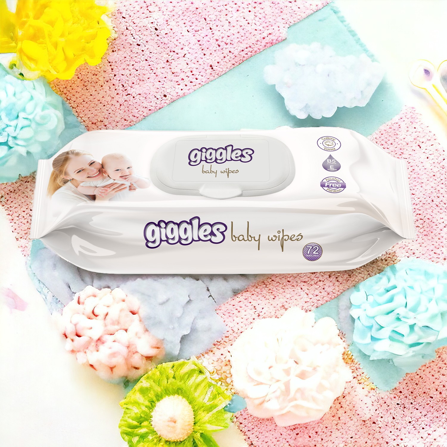 Giggles Islak havlu bebeklere özel 72'li 8 Paket 576 Mendil