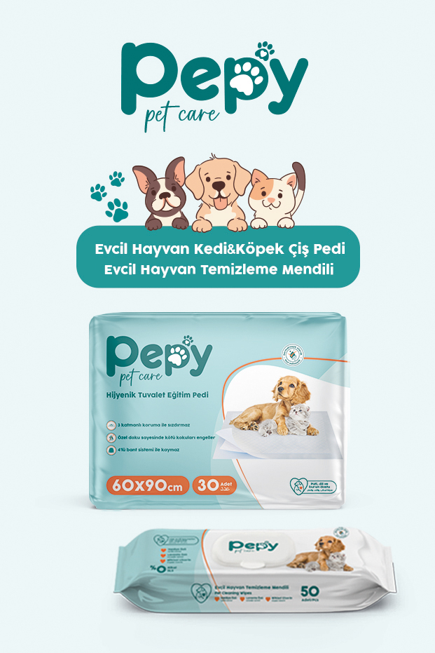 Pepy 60x90 Hijyenik Tuvalet Eğitim Pedi 30'lu 1 Paket 30 Adet