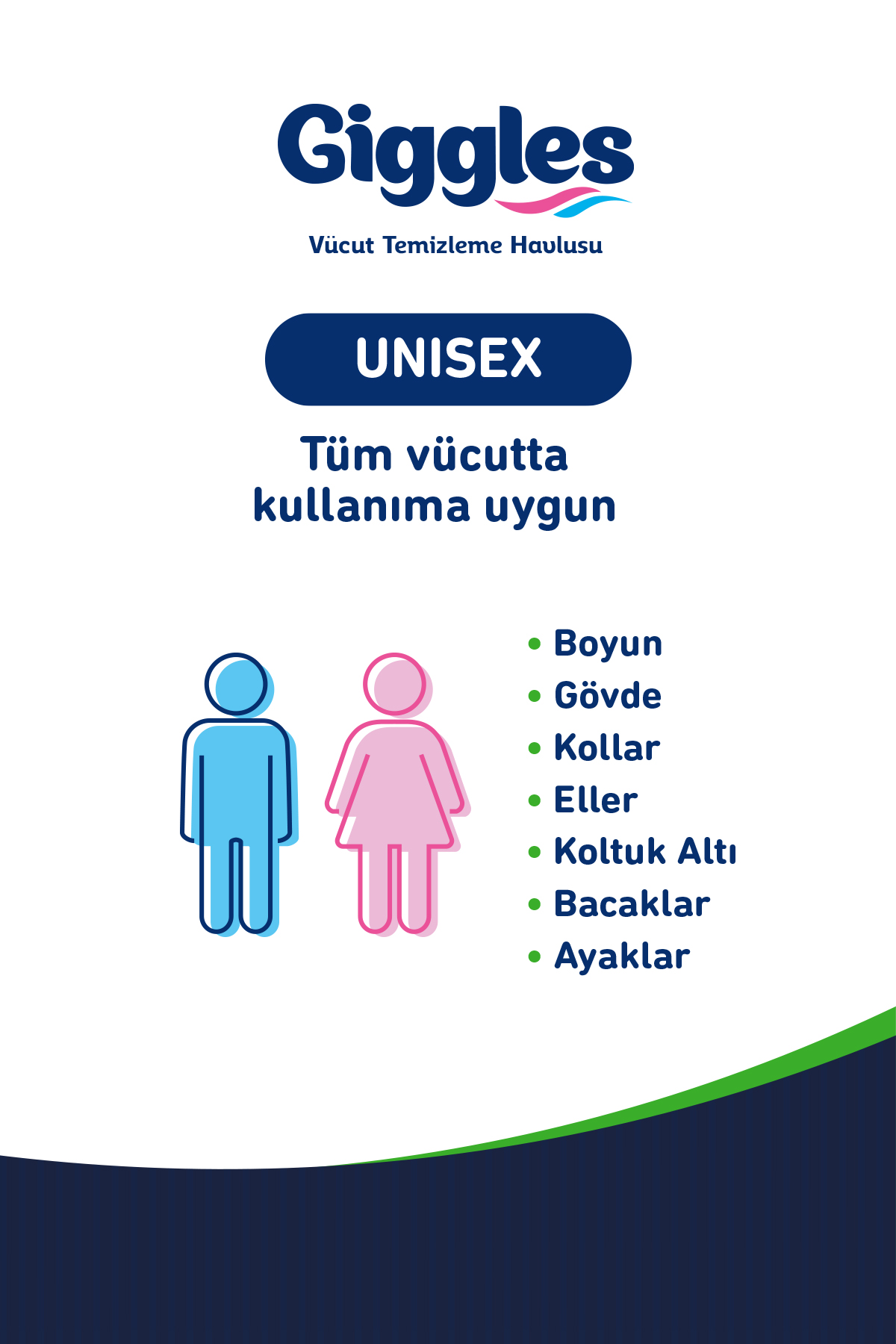 Giggles Vücut Temizleme Havlusu 50'li 3 Paket 150 Havlu